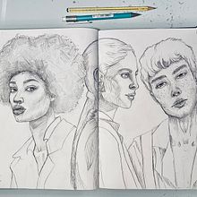 Mi proyecto del curso: Sketchbook de retrato: explora el rostro humano. Un projet de Esquisse , Dessin, Dessin de portrait, Dessin artistique , et Carnet de croquis de tesandwhite - 24.03.2023