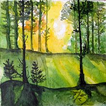 My project for course: Dreamy Watercolor Landscapes: Paint with Light. Painting, and Watercolor Painting project by Jiřina Soukupová - 03.28.2023