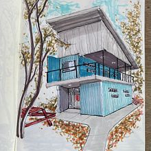 My project for course: Expressive Architectural Sketching with Colored Markers. Sketching, Drawing, Architectural Illustration, Sketchbook, Ink Illustration, and Traditional illustration project by Mauricio Rivero - 03.29.2023