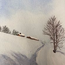 Final Project for Richard Thorn's Watercolor Landscape Class. Watercolor Painting project by Susan Singer - 03.29.2023