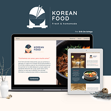 Mi proyecto del curso: Diseño web con Figma: Korean Food. Un progetto di UX / UI, Web design, Design per smartphone, Design digitale, Progettazione di applicazioni e Design di prodotti digitali di Erik De la Vega - 29.03.2023