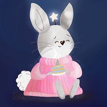 Birthday bunny 🐰🎉. Traditional illustration, and Character Design project by Mariana - 01.20.2023