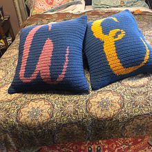 My project for course: Tapestry: Crochet Techniques for Drawing with Thread . Projekt z dziedziny Projektowanie dodatków, Pattern design,  Tkactwo, DIY, Sz, dełkowanie, Wzornictwo tekst i liów użytkownika clazzeri - 01.04.2023