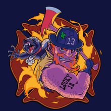 Firefighter Shirt Design. Character Design project by Alexander Ferrer - 02.25.2023