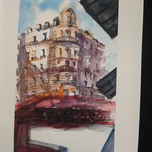 My project for course: Architectural Sketching with Watercolor and Ink. Sketching, Drawing, Watercolor Painting, Architectural Illustration, Sketchbook & Ink Illustration project by Christine Fauche - 04.02.2023