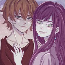 Kuro y Kyoka (personajes originales). Traditional illustration, and Digital Drawing project by Andrea Navarrete - 12.30.2022