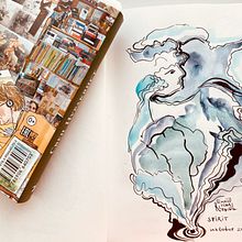 Inktober 2021. Un projet de Illustration traditionnelle, Dessin, Peinture, Illustration à l'encre, Aquarelle, Peinture décorative , et Esquisse  de Christina Rodina - 05.04.2023