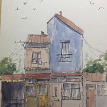 My project for course: Expressive Architectural Sketching with Colored Markers. Sketching, Drawing, Architectural Illustration, Sketchbook & Ink Illustration project by Heléne Gennert - 04.06.2023