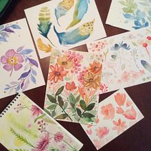 My project for course: Artistic Floral Watercolor: Connect with Nature. Un proyecto de Ilustración tradicional, Pintura, Pintura a la acuarela e Ilustración botánica de Caritol G - 05.04.2023
