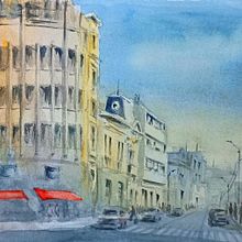 Mi proyecto del curso: Paisajes urbanos en acuarela. Fine Arts, Watercolor Painting, and Architectural Illustration project by Alberto Tejada - 04.07.2023