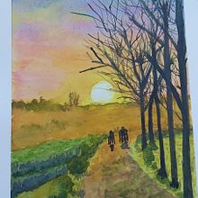 Mi proyecto del curso: Paisajes naturales en acuarela. Fine Arts, Painting, and Watercolor Painting project by Paty Monsell - 04.07.2023