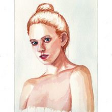 Redhead. Watercolor Painting, and Fine Arts project by Philip Vandenbussche - 04.09.2023