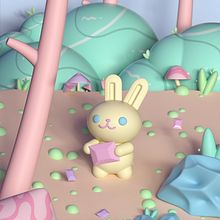 Bright Landscape 3D. Traditional illustration, 3D, Digital Illustration, and 3D Modeling project by Bárbara Ibáñez - 04.09.2023