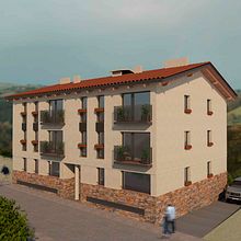 Render fachada exterior. Architecture, Design, 3D Modeling, 3D, Interior Design, and 3D Design project by Laia Morell - 04.10.2023