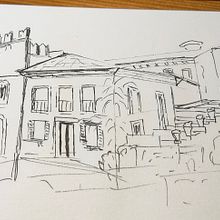 Mein Abschlussprojekt für den Kurs: Expressive Architekturskizzen mit Markern - Teil des "Giardino Giusti" in Verona. Projekt z dziedziny  R, sunek,  R, sunek architektoniczn, Sketchbook,  R, sunek atramentem i Sketching użytkownika Anita - 10.04.2023