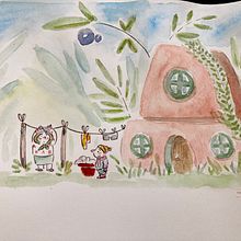 Mój projekt z kursu: Bajkowe światy ilustrowane tuszem i akwarelą Ein Projekt aus dem Bereich Traditionelle Illustration, Design von Figuren, Zeichnung, Aquarellmalerei, Illustration mit Tinte und Manga von Alex Witkowska - 10.04.2023