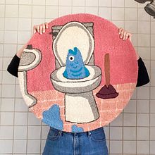 Toilet Fish. Projekt z dziedziny Trad, c, jna ilustracja, Craft, Kreat, wność,  Tkactwo,  Haft pętelkow, Wzornictwo tekst i liów użytkownika Hanna Eidson - 10.04.2023