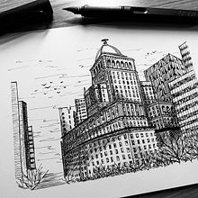 Mi proyecto del curso: Dibujo arquitectónico urbano con tinta. Projekt z dziedziny Trad, c, jna ilustracja, Sketching,  R, sunek,  R, sunek architektoniczn,  R i sunek atramentem użytkownika Salvador Ayala Solano - 10.04.2023