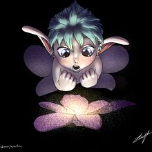 Puck meeting Eros's love dust ✨❤️ (2022) Ein Projekt aus dem Bereich Design, Traditionelle Illustration, Zeichnung, Malerei, Beleuchtungsdesign, Digitale Illustration, Digitales Design, Digitale Zeichnung und Digitale Malerei von Irlanda Pineda - 10.06.2022