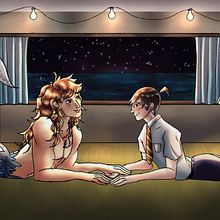 Danshi Ningyo Hiromashita ~ Night Version 🌙💙(2022) Ein Projekt aus dem Bereich Design, Traditionelle Illustration, Zeichnung, Beleuchtungsdesign, Malerei, Digitale Illustration, Digitales Design, Digitale Zeichnung und Digitale Malerei von Irlanda Pineda - 15.06.2022