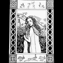 The legend of St. Melangell, patron saint of hares. Drawing, Artistic Drawing & Ink Illustration project by Julie Gorringe - 04.10.2023