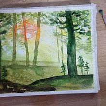My project for course: Dreamy Watercolor Landscapes: Paint with Light. Painting, and Watercolor Painting project by Ilana Barak - 04.11.2023