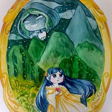 Ilustración acuarela en negativo de un cuento sin fin. Un proyecto de Ilustración tradicional, Pintura, Dibujo a lápiz, Pintura a la acuarela, Ilustración infantil y Narrativa de daniela.ortiz.fabian - 08.04.2023
