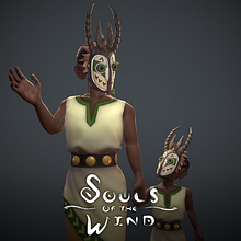 Souls of the Wind: Villagers. 3D Modeling, 3D Character Design, Character Design, Rigging, and Video Games project by Aaron Kapral - 05.11.2021