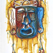 Trader Sam’s tribal mask at Disney. Traditional illustration, and Architecture project by Pete Sutton - 04.04.2023