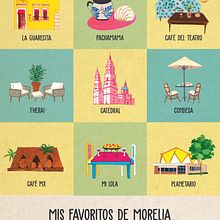 Mis Favoritos de Morelia. Traditional illustration, Infographics, Drawing, Digital Illustration, and Digital Painting project by Alondra Ortiz Vargas - 04.11.2023