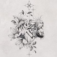 Meu projeto do curso: Tatuagem botânica com pontilhismo. Ilustração tradicional, Desenho de tatuagens e Ilustração botânica projeto de raju_julio - 12.04.2023