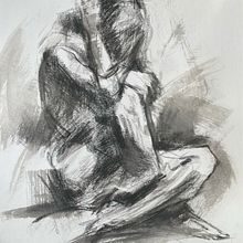 Mein Abschlussprojekt für den Kurs: Einstieg ins Aktzeichnen mit Kohle. Un progetto di Belle arti, Disegno, Disegno realistico, Disegno anatomico e Illustrazione tradizionale di Thomas Neumann - 13.04.2023