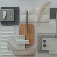 Moodboard materiales. Minimal natural.. Un proyecto de Arquitectura interior, Diseño de interiores, Decoración de interiores, Interiorismo, Retail Design y Diseño de espacios de Laura Llosá Guillén - 13.04.2023