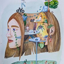 My project for course: Surreal Illustration with Watercolor and Ink. Projekt z dziedziny Trad, c, jna ilustracja,  Sztuki piękne,  Malarstwo,  R, sunek i Malowanie akwarelą użytkownika Julia Sycheva - 13.04.2023