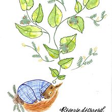 Illustration narrative - Rêverie d'écureuil . Ilustrație tradițională de Audrey Saulières - 04.14.2023