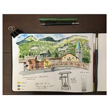 Il mio progetto del corso: Diario di viaggio ad acquerello. Traditional illustration, Watercolor Painting, Architectural Illustration, and Sketchbook project by kekasonne - 04.14.2023