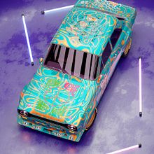 Make love not war psychedelic Ford Escort MK I. Un proyecto de 3D y Modelado 3D de Oscar Martinez - 15.04.2023
