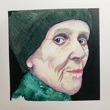 La mujer de gorro . Traditional illustration, Watercolor Painting & Ink Illustration project by Yazk Barrera - 04.15.2023