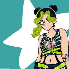 Prsonagem Jolyne do mangá Jojo's bizzare adventure. Criatividade, e Desenho projeto de Maria Alice - 04.12.2022