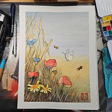 Mein Abschlussprojekt für den Kurs: Naturillustration mit Aquarell und Kohle. Un proyecto de Ilustración tradicional, Pintura e Ilustración naturalista				 de Jens Landefeld - 17.04.2023
