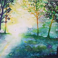 Mon projet du cours : Paysages oniriques à l'aquarelle : capturez la lumière. Un progetto di Pittura e Pittura ad acquerello di Sophie BORGHESI - 18.04.2023