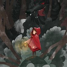 Little red riding hood. Un projet de Illustration numérique de Hugo Valente - 18.04.2023
