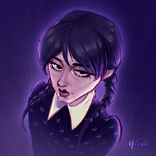 Wednesday Addams - Fan art . % Milan Cambier tarafından hazırlanan Geleneksel illüstras, Ve on projesi - 03.28.2023