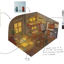 A nice afternoon, in lotti’s studio. Drawing, Digital Illustration, Concept Art, and Digital Drawing project by carlotta.scaroni - 04.19.2023