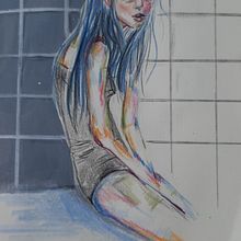 Mein Abschlussprojekt für den Kurs: Expressive figurative Zeichnung: Erforsche Form und Farbe. Artes plásticas, Desenho, Desenho de retrato, Desenho realista, Desenho anatômico, e Pintura guache projeto de Ines - 19.04.2023
