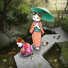 Koi Pond Cats. Un projet de Illustration traditionnelle, Illustration numérique, Peinture numérique, Stor , et telling de Robin Sevakis - 20.04.2023