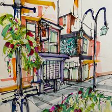 Architeture with fine liners and marker pens. Harrogate, Yorkshire. Advertising, Traditional illustration, Architecture, Art Direction, Arts, Crafts, Industrial Design, L, scape Architecture, Street Art, Sketching, and Sketchbook project by Max Robertson - 04.21.2023