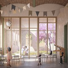 Guardería | make_hb. Un proyecto de 3D, Arquitectura, Arquitectura digital, Diseño 3D y Visualización arquitectónica de Federico Hernández Barrón - 19.04.2023