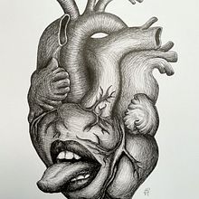 Say It From Your Heart. Traditional illustration, Drawing, Realistic Drawing, Artistic Drawing, Ink Illustration, and Pencil Drawing project by matteo.canonaco - 04.22.2023