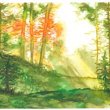 Mi proyecto del curso: Paisajes de ensueño con acuarela: plasma la luz. Painting, and Watercolor Painting project by Camila Rubilar - 04.23.2023